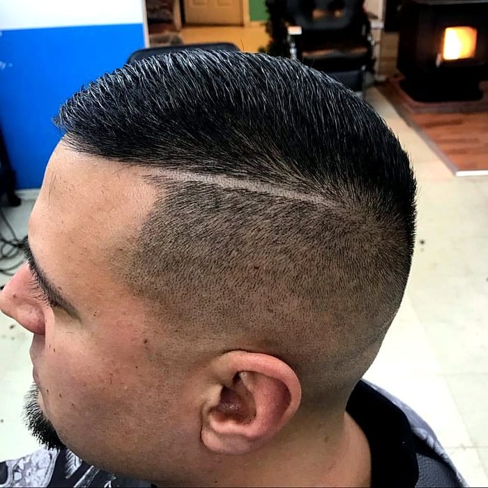 Raya definida y fade en corte de caballero
